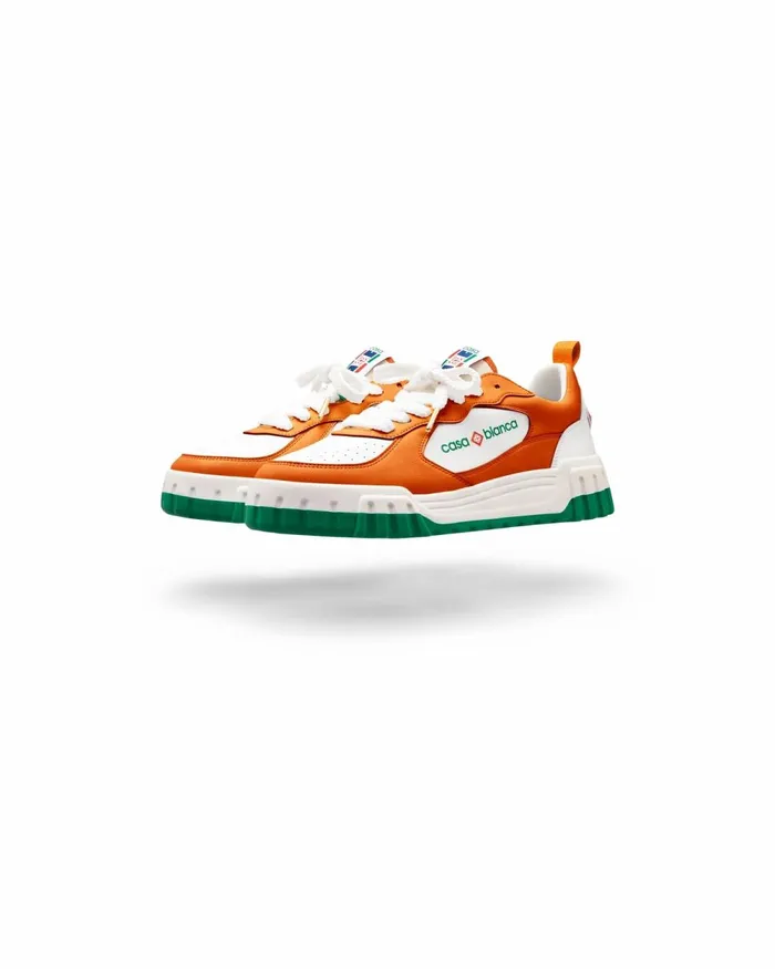 Casablanca Paris Sneakers Court Orange and White Sneaker 8211 Men