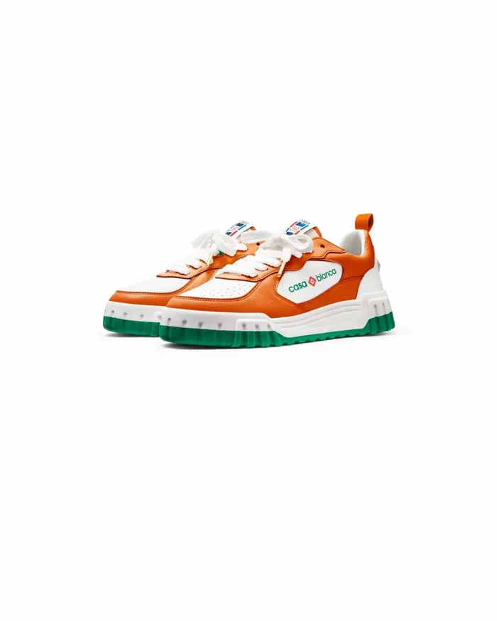 Casablanca Paris Sneakers Court Orange and White Sneaker 8211 Men