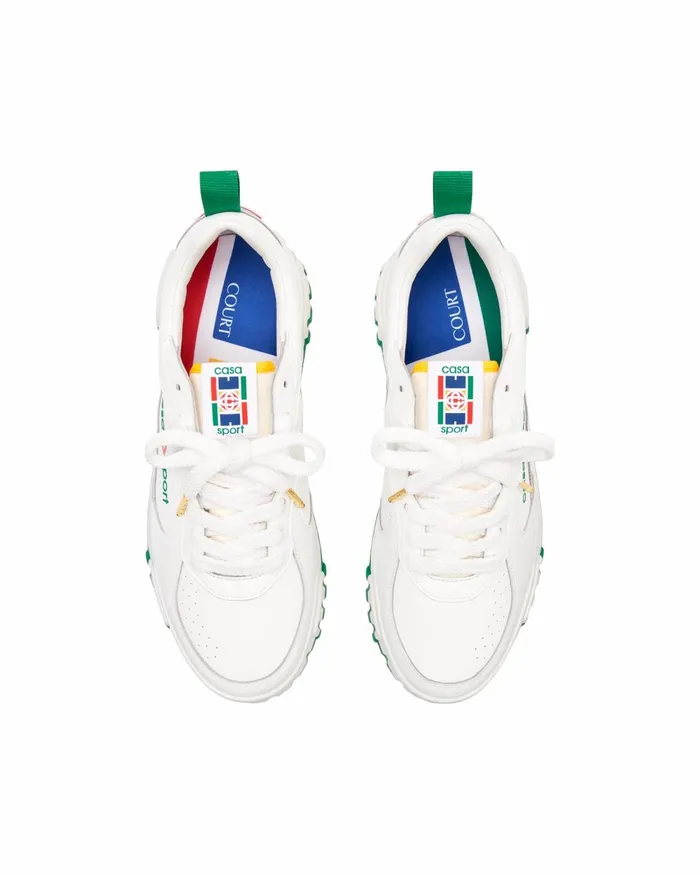 Casablanca Paris Sneakers Court White and Green Sneaker 8211 Women