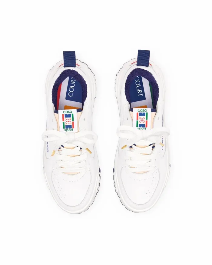Casablanca Paris Sneakers Court White and Navy Sneaker 8211 Women