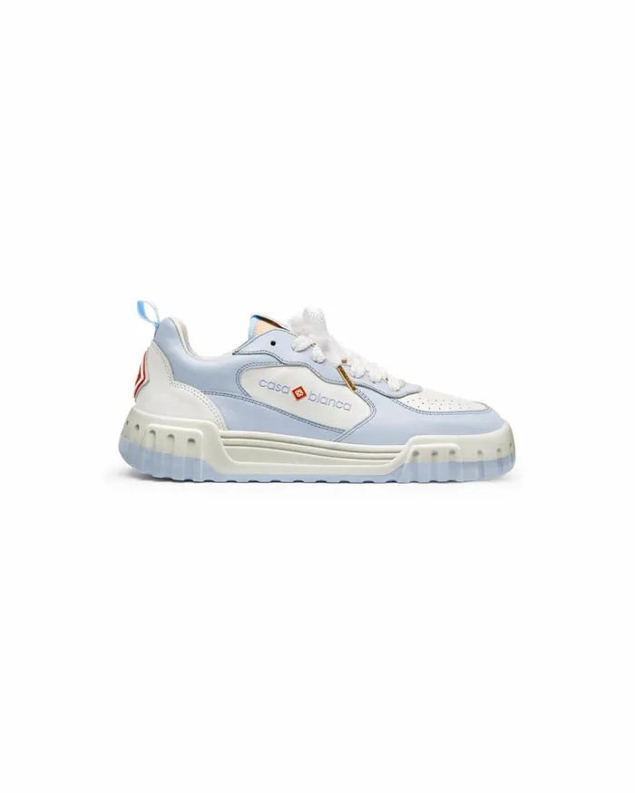 Casablanca Paris Sneakers Court White and Powder Blue Sneaker 8211 Men