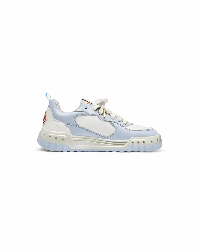 Casablanca Paris Sneakers Court White and Powder Blue Sneaker 8211 Men