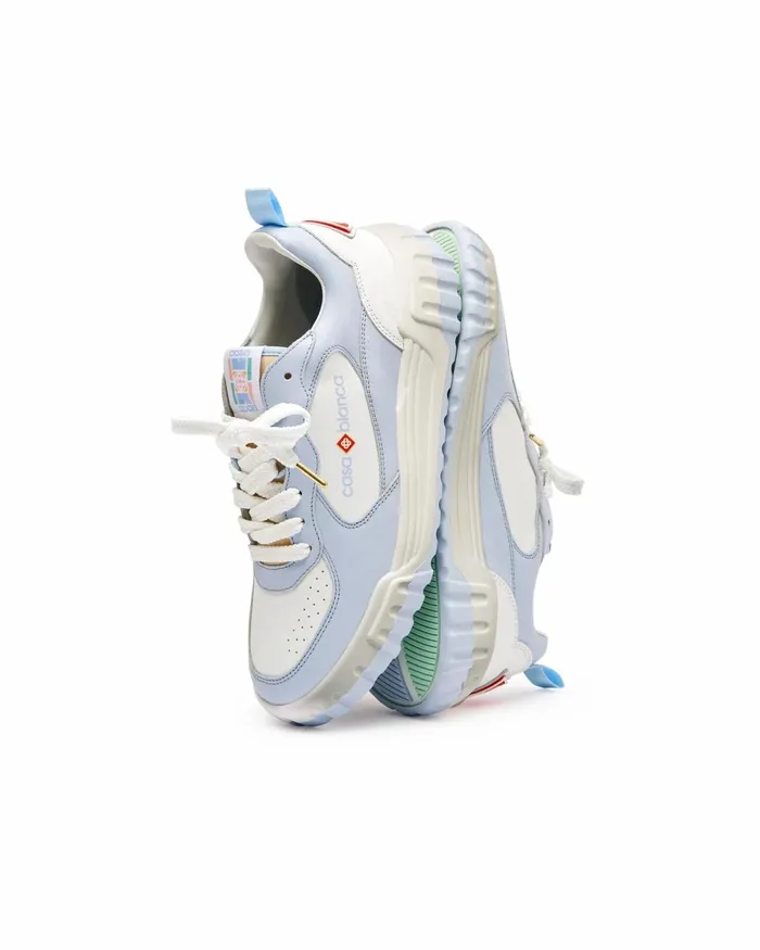 Casablanca Paris Sneakers Court White and Powder Blue Sneaker 8211 Men