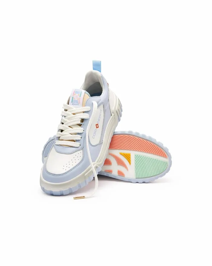 Casablanca Paris Sneakers Court White and Powder Blue Sneaker 8211 Men