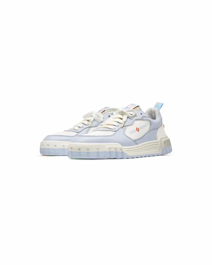 Casablanca Paris Sneakers Court White and Powder Blue Sneaker 8211 Men