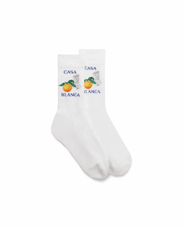 Casablanca Paris Socks Orange Column Socks 8211 MenWomen