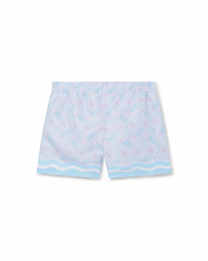 Casablanca Paris Swimwear Blue Ping Pong Monogram Swim Trunks 8211 Men Casablanca Paris Swimwear Blue Ping Pong Monogram Swim Trunks 8211 Men