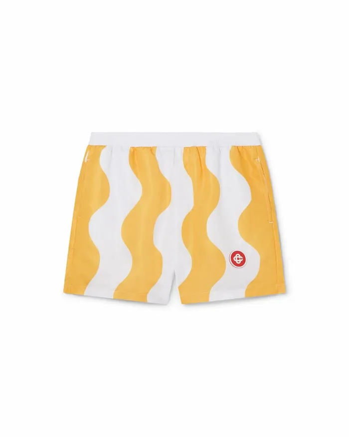 Casablanca Paris Swimwear Yellow Memphis Wave Swim Trunks 8211 Men