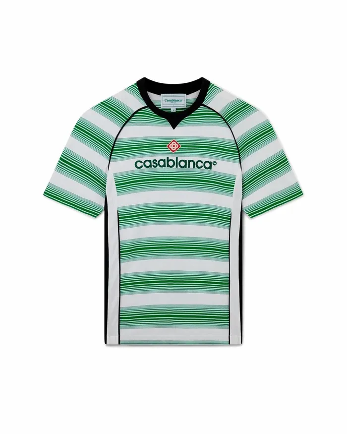 Casablanca Paris TShirts Gradient Stripe Panelled Football TShirt 8211 MenWomen