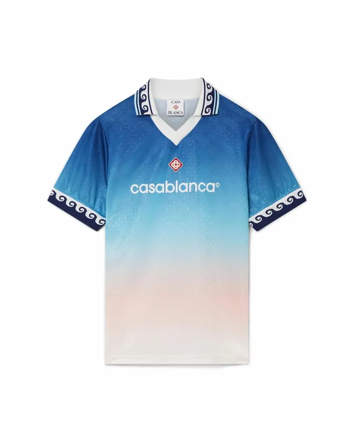 Casablanca Paris TShirts Jacquard Gradient Football Shirt 8211 MenWomen