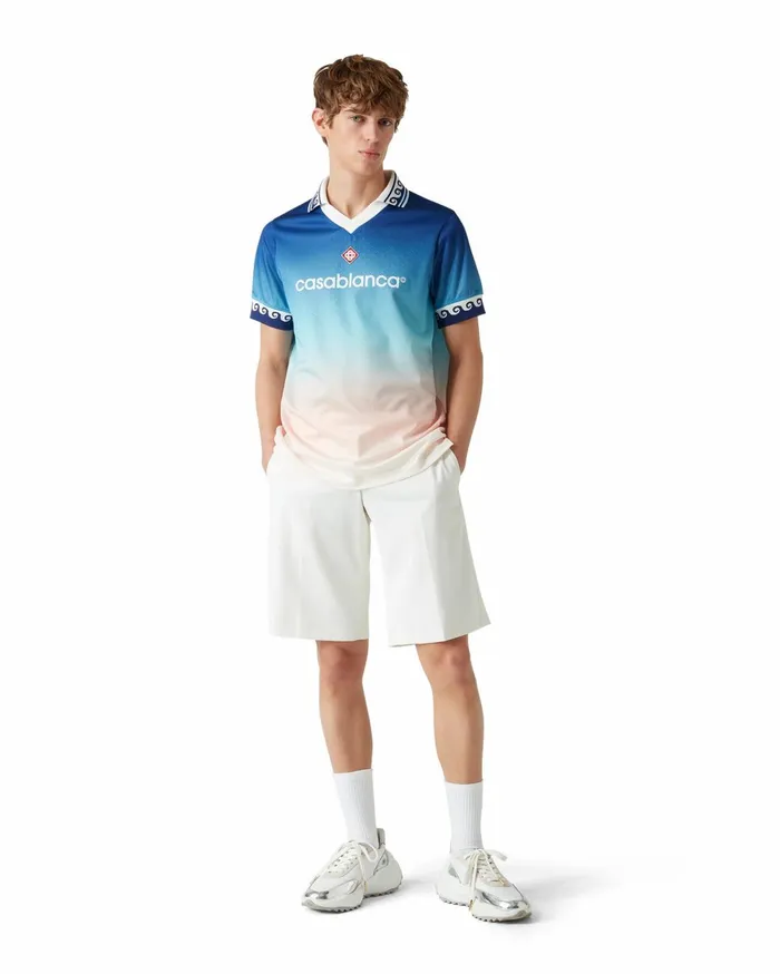 Casablanca Paris TShirts Jacquard Gradient Football Shirt 8211 MenWomen