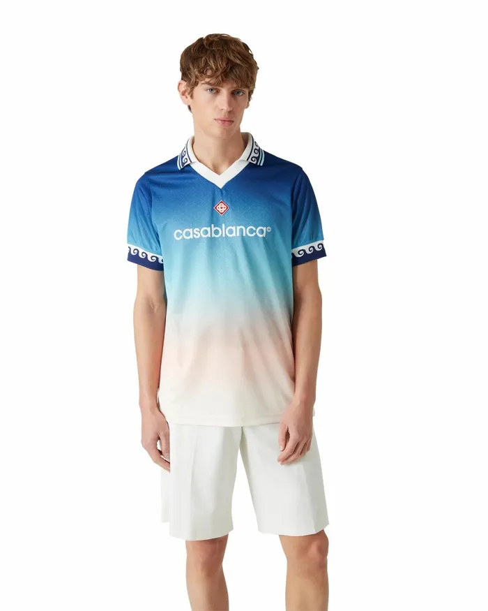 Casablanca Paris TShirts Jacquard Gradient Football Shirt 8211 MenWomen