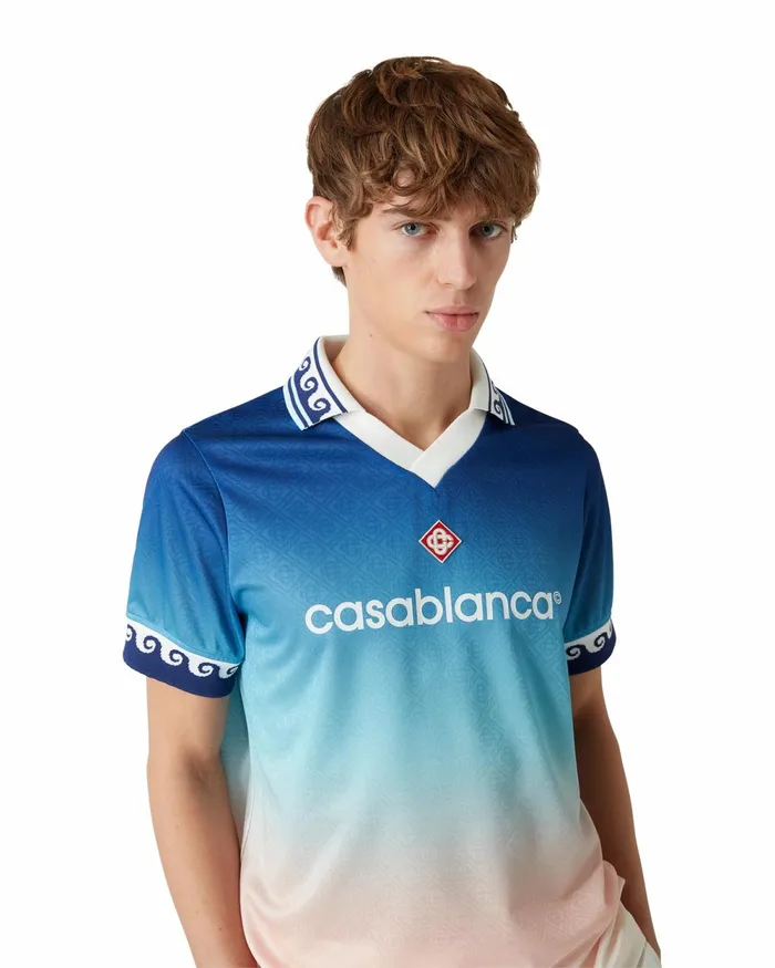 Casablanca Paris TShirts Jacquard Gradient Football Shirt 8211 MenWomen