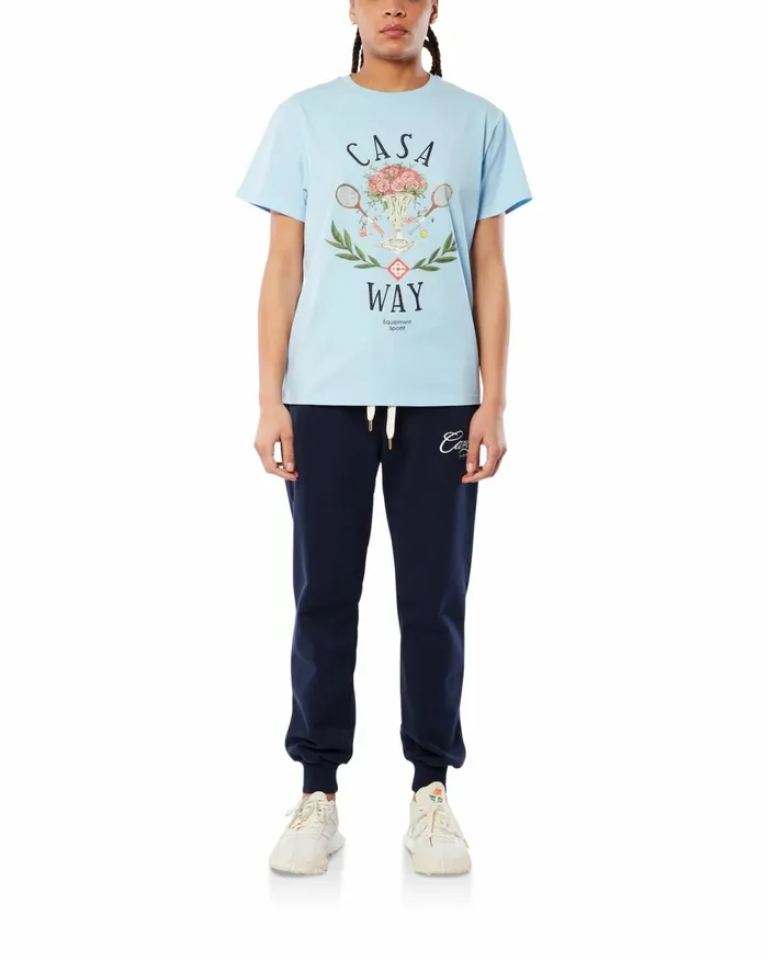 Casablanca Paris TShirts Pale Blue Casa Way TShirt 8211 Women Casablanca Paris TShirts Pale Blue Casa Way TShirt 8211 Women