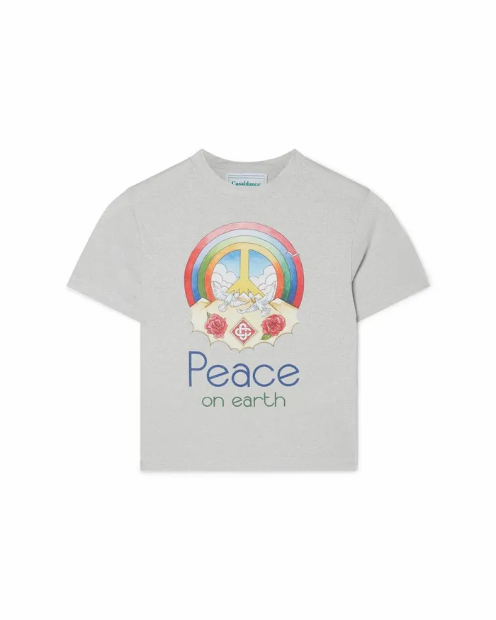 Casablanca Paris TShirts Peace On Earth Cropped TShirt 8211 Women
