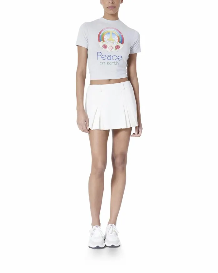 Casablanca Paris TShirts Peace On Earth Cropped TShirt 8211 Women