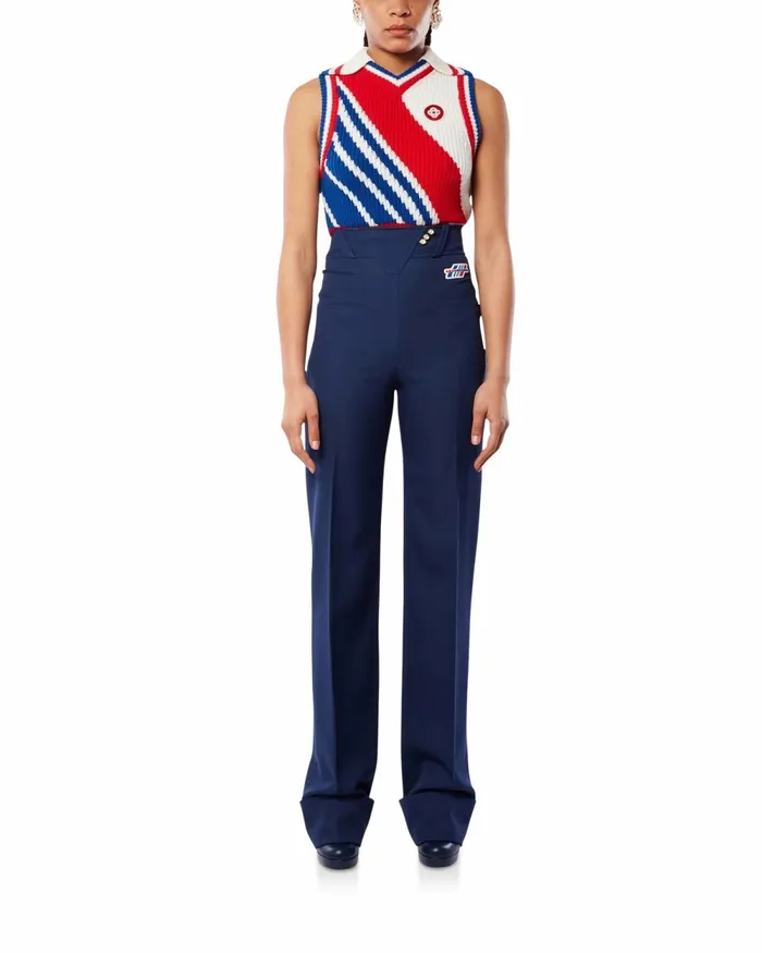 Casablanca Paris Tailoring Navy Waist Panel Trousers 8211 Women Casablanca Paris Tailoring Navy Waist Panel Trousers 8211 Women