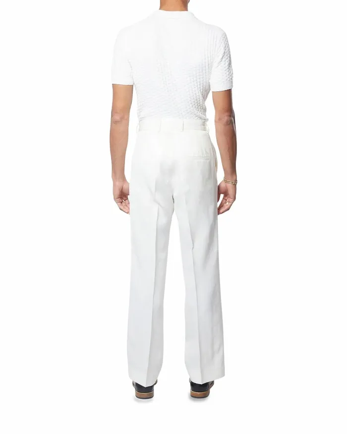 Casablanca Paris Tailoring OffWhite Silk Suiting Wide Leg Trousers 8211 Men
