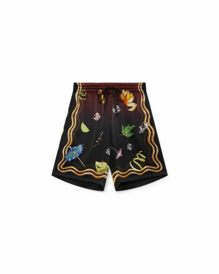 Casablanca Paris Trousers and Shorts Casa Club Sunset Silk Shorts 8211 Men