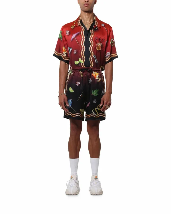 Casablanca Paris Trousers and Shorts Casa Club Sunset Silk Shorts 8211 Men