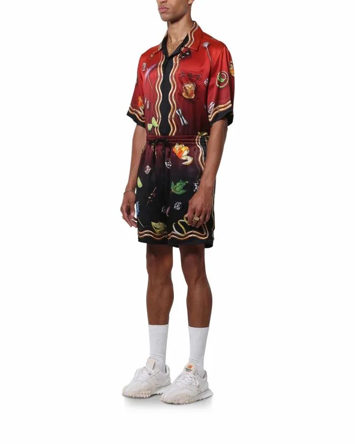 Casablanca Paris Trousers and Shorts Casa Club Sunset Silk Shorts 8211 Men