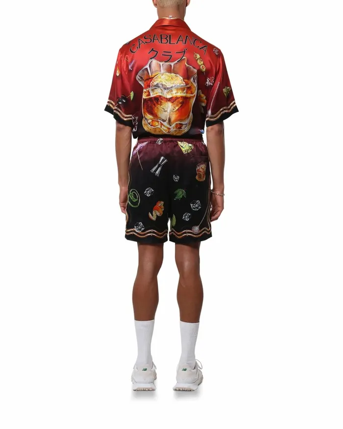 Casablanca Paris Trousers and Shorts Casa Club Sunset Silk Shorts 8211 Men