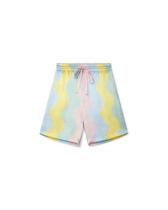 Casablanca Paris Trousers and Shorts Casa Shell Wave Silk Shorts 8211 Men