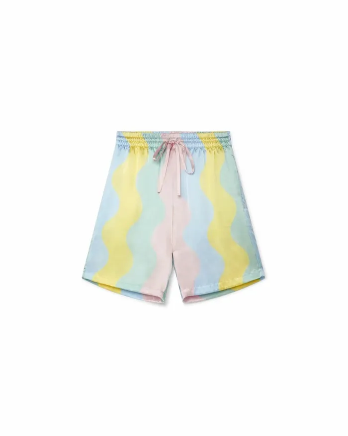 Casablanca Paris Trousers and Shorts Casa Shell Wave Silk Shorts 8211 Women