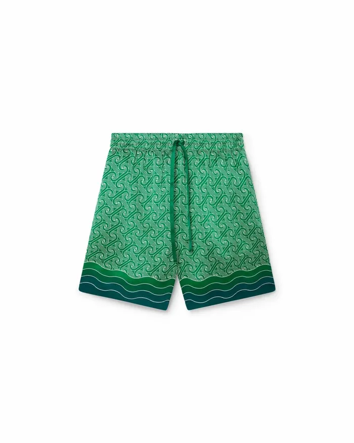 Casablanca Paris Trousers and Shorts Column Monogram Silk Shorts 8211 Men