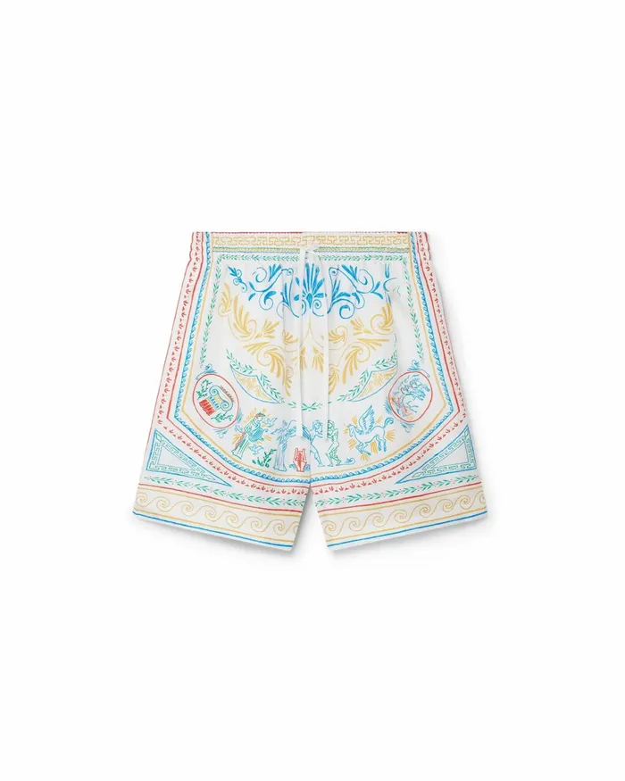Casablanca Paris Trousers and Shorts Crayon Vase Silk Shorts 8211 Men