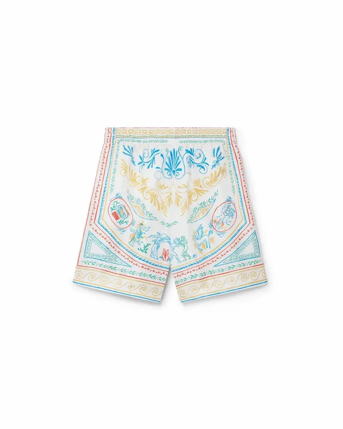 Casablanca Paris Trousers and Shorts Crayon Vase Silk Shorts 8211 Men
