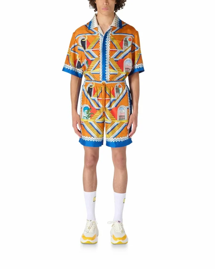 Casablanca Paris Trousers and Shorts Escalier Infini Silk Shorts 8211 Men Casablanca Paris Trousers and Shorts Escalier Infini Silk Shorts 8211 Men