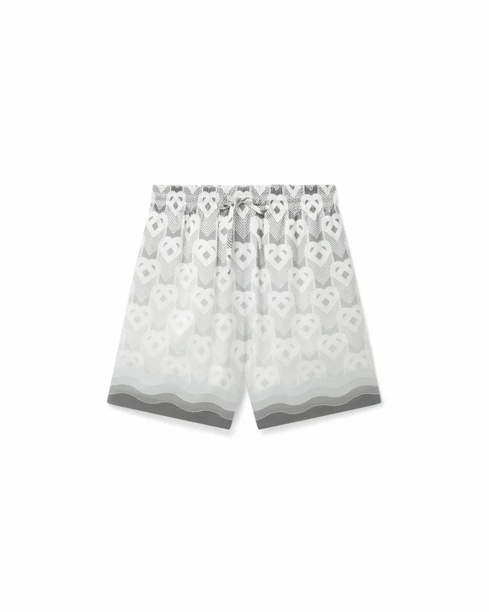 Casablanca Paris Trousers and Shorts Gradient Heart Monogram Silk Shorts 8211 Men Casablanca Paris Trousers and Shorts Gradient Heart Monogram Silk Shorts 8211 Men