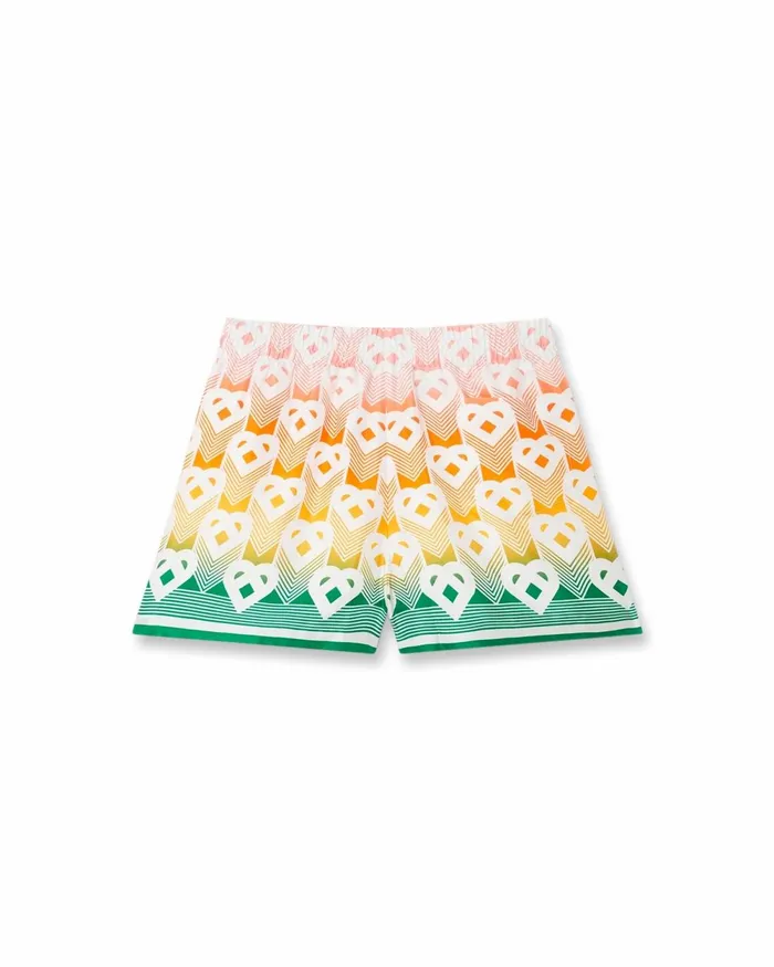 Casablanca Paris Trousers and Shorts Gradient Heart Monogram Silk Shorts 8211 Women