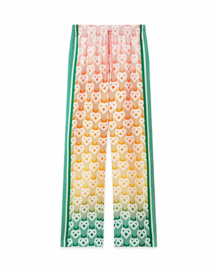 Casablanca Paris Trousers and Shorts Gradient Heart Monogram Wide Leg Trousers 8211 Women Casablanca Paris Trousers and Shorts Gradient Heart Monogram Wide Leg Trousers 8211 Women
