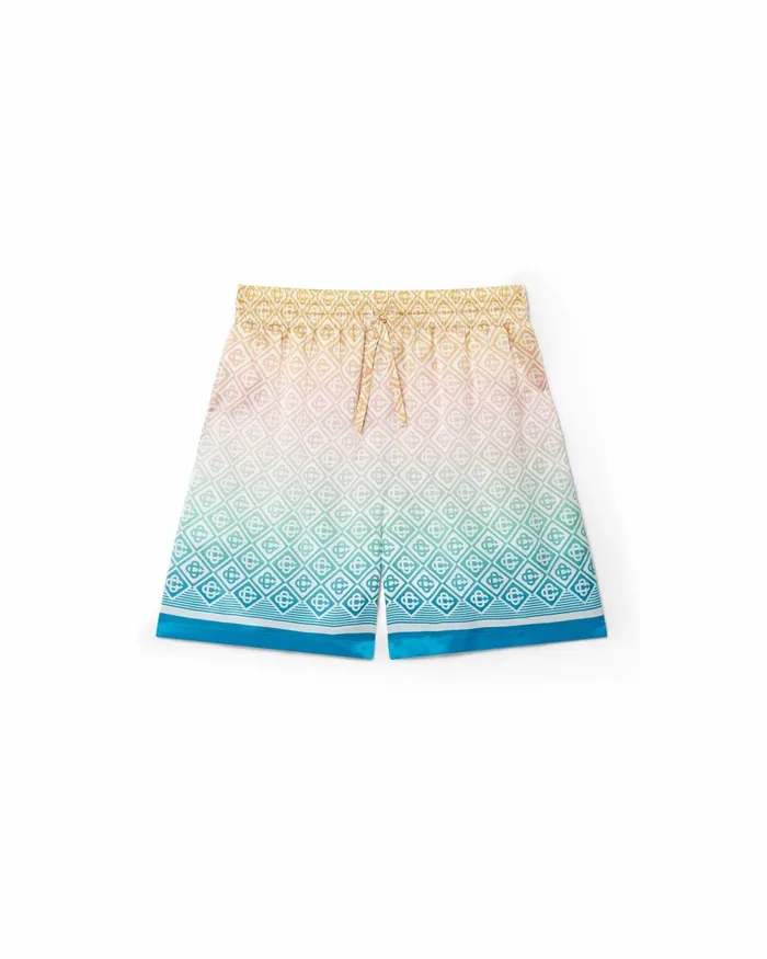 Casablanca Paris Trousers and Shorts Gradient Monogram Silk Shorts 8211 Men