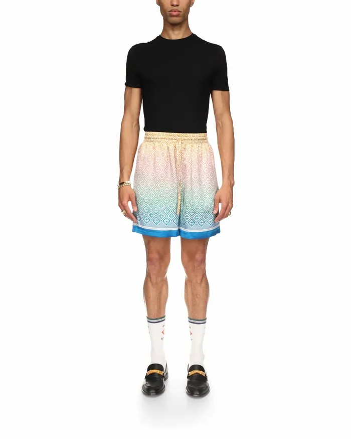 Casablanca Paris Trousers and Shorts Gradient Monogram Silk Shorts 8211 Men