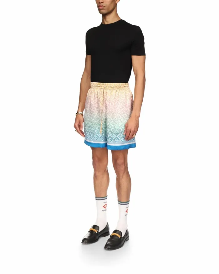 Casablanca Paris Trousers and Shorts Gradient Monogram Silk Shorts 8211 Men