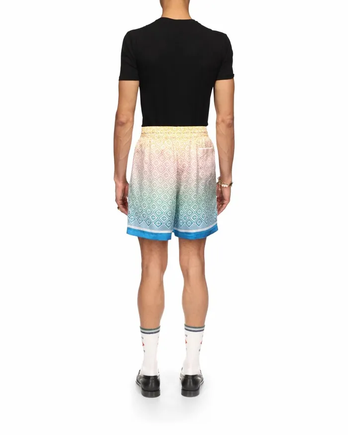 Casablanca Paris Trousers and Shorts Gradient Monogram Silk Shorts 8211 Men