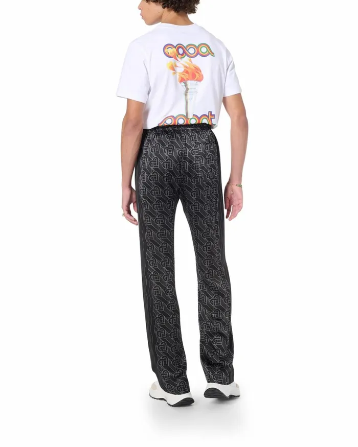 Casablanca Paris Trousers and Shorts Heart Monogram Pyjama Silk Trousers 8211 Men Casablanca Paris Trousers and Shorts Heart Monogram Pyjama Silk Trousers 8211 Men