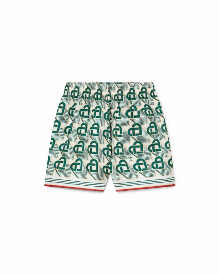 Casablanca Paris Trousers and Shorts Heart Monogram Silk Shorts 8211 Women Casablanca Paris Trousers and Shorts Heart Monogram Silk Shorts 8211 Women