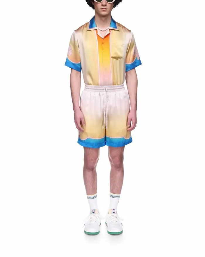 Casablanca Paris Trousers and Shorts L039Arc Color Silk Shorts 8211 Men