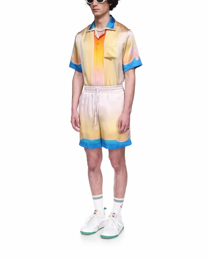 Casablanca Paris Trousers and Shorts L039Arc Color Silk Shorts 8211 Men