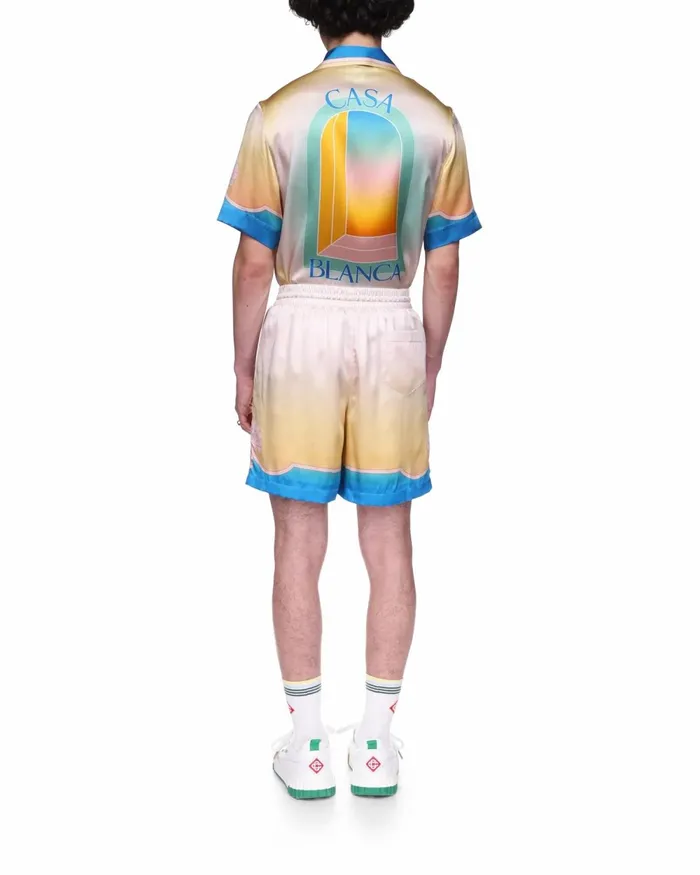 Casablanca Paris Trousers and Shorts L039Arc Color Silk Shorts 8211 Men