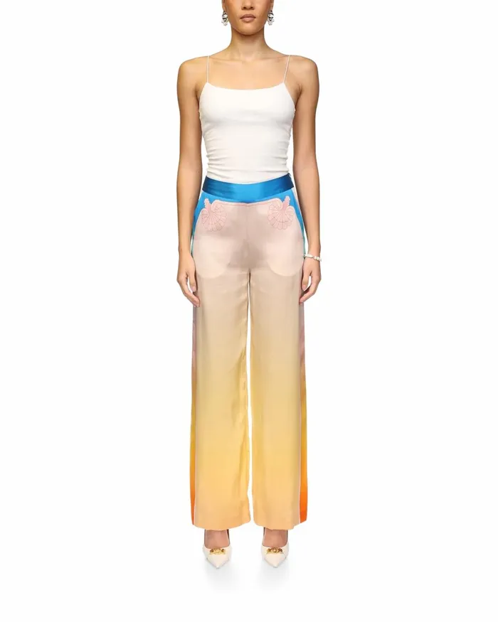 Casablanca Paris Trousers and Shorts L039Arc Color Silk Trousers 8211 Women