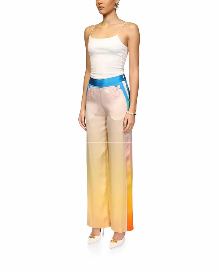Casablanca Paris Trousers and Shorts L039Arc Color Silk Trousers 8211 Women