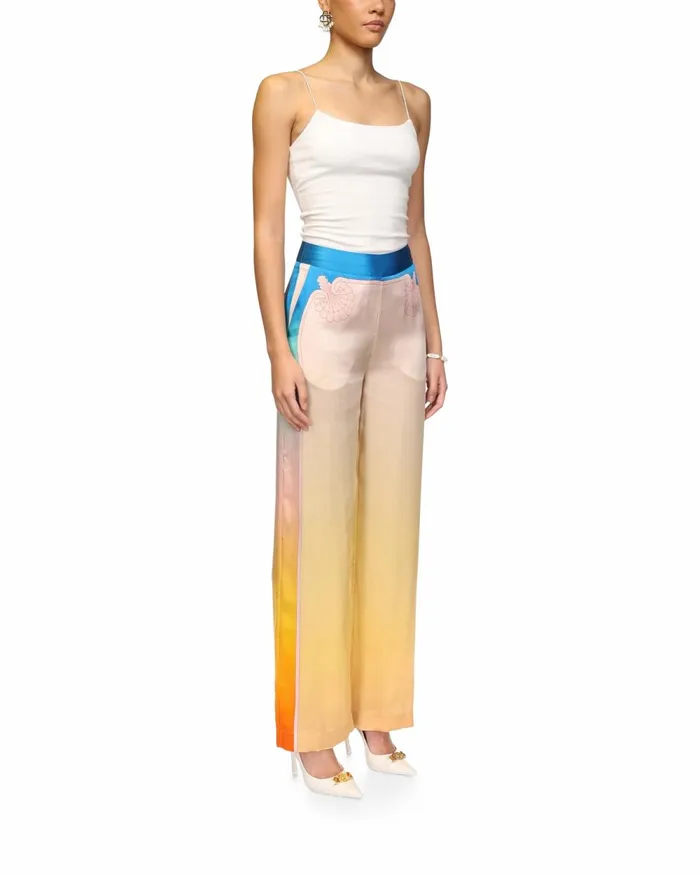 Casablanca Paris Trousers and Shorts L039Arc Color Silk Trousers 8211 Women