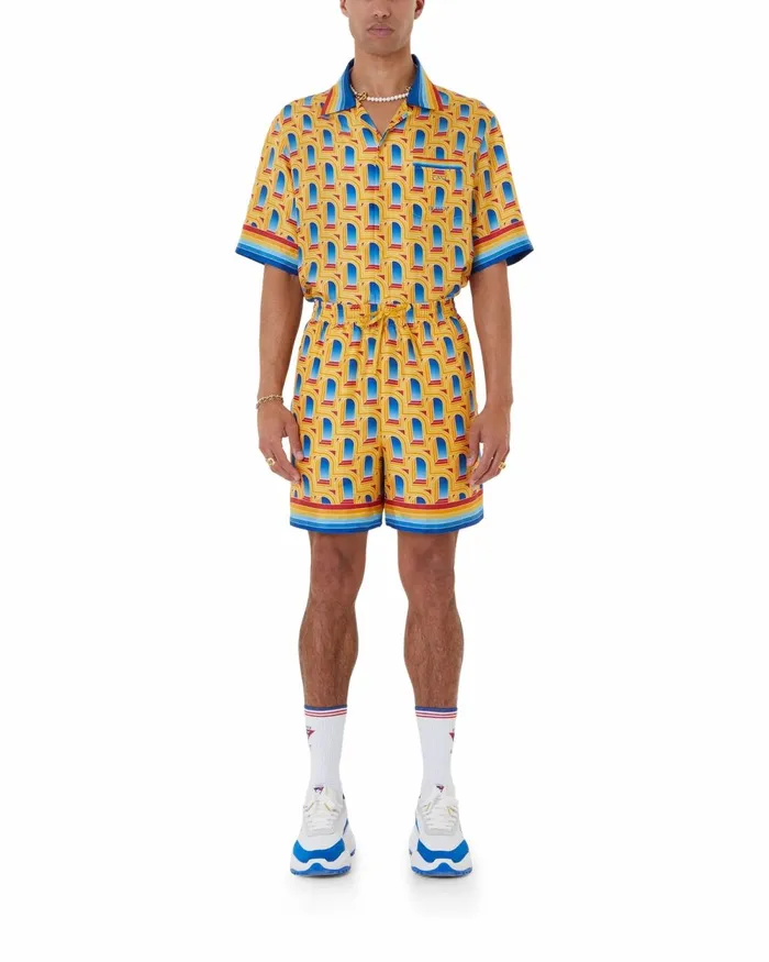 Casablanca Paris Trousers and Shorts L039Arche De Jour Silk Shorts 8211 Men Casablanca Paris Trousers and Shorts L039Arche De Jour Silk Shorts 8211 Men