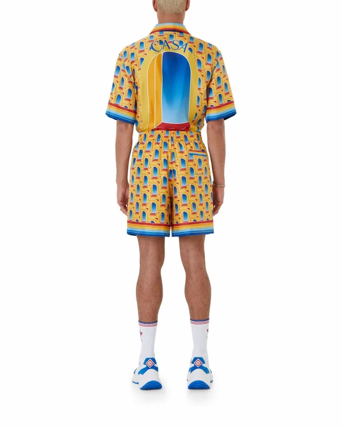 Casablanca Paris Trousers and Shorts L039Arche De Jour Silk Shorts 8211 Men Casablanca Paris Trousers and Shorts L039Arche De Jour Silk Shorts 8211 Men