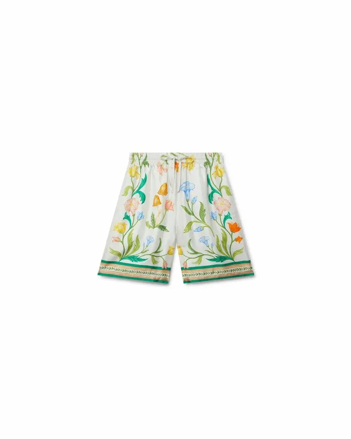 Casablanca Paris Trousers and Shorts L039Arche Fleurie Silk Shorts 8211 Men